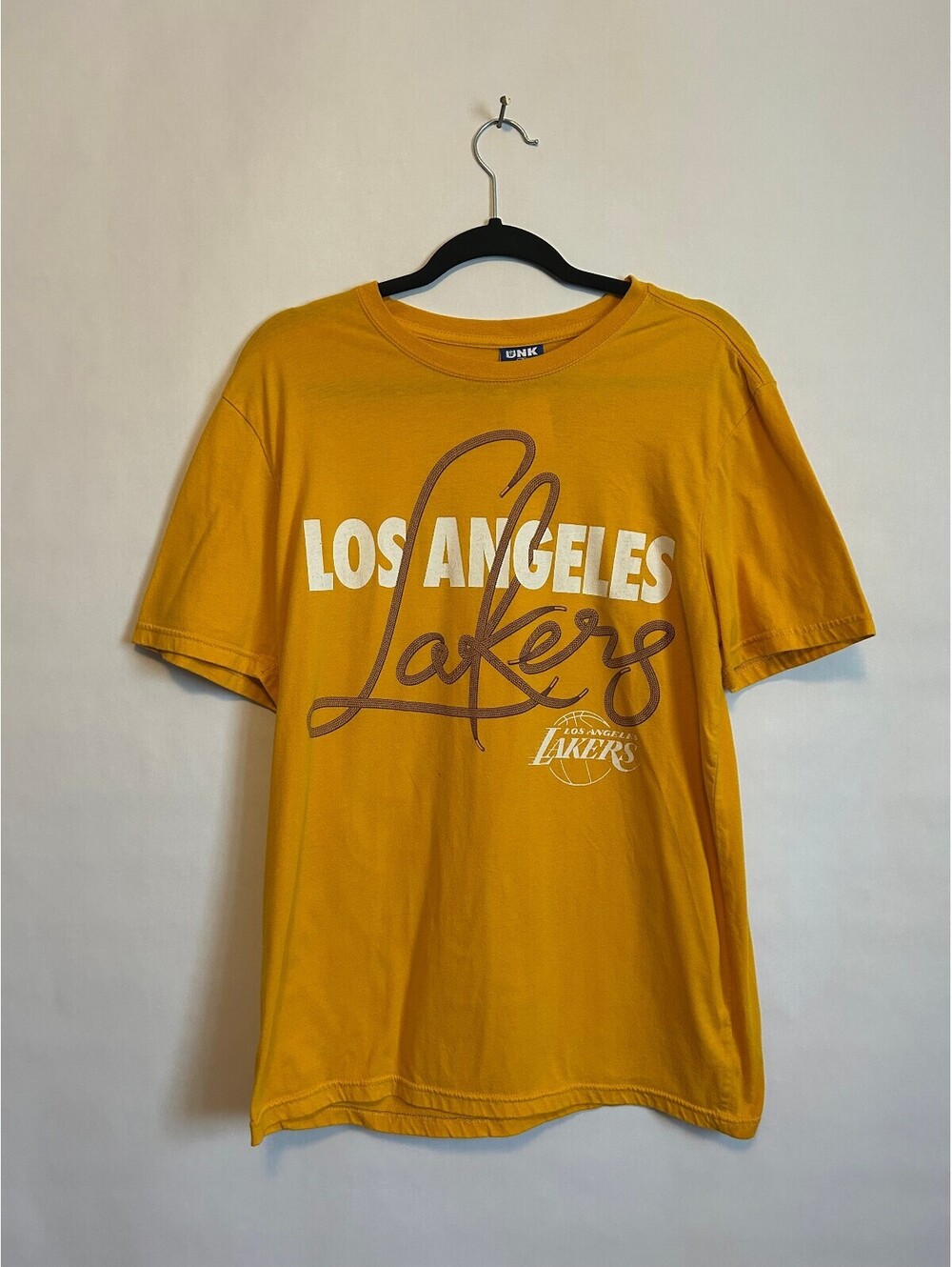 NBA Lakers Shoelace Design T-Shirt L